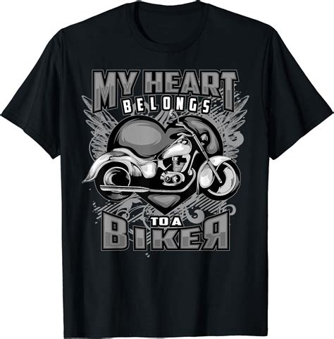 My Heart Belongs To A Biker Shirt Cool Biker Lover T