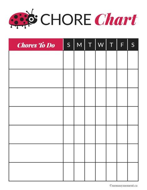 Simple Chore Chart Chore Chart Kids Chore Chart Template Chore Chart