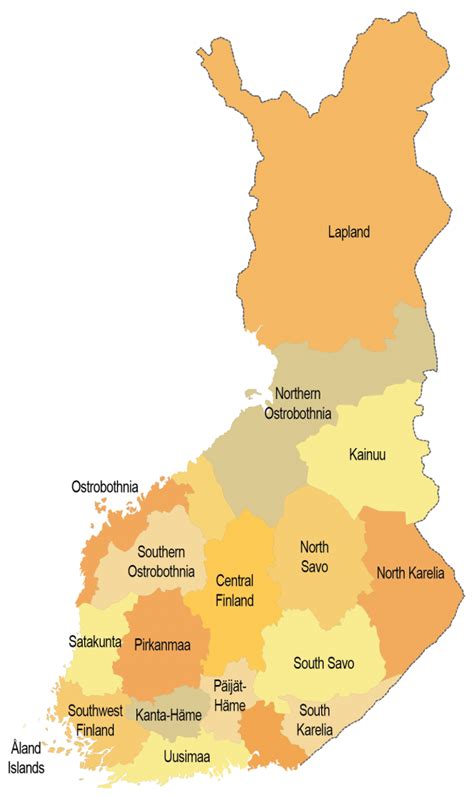 Physical Features Map Of Finland