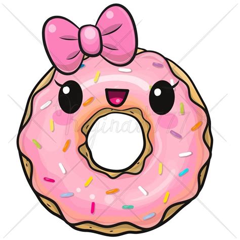 Cute Donut Clipart Png Donut Clip Art Printable Funny Cute Set Pink