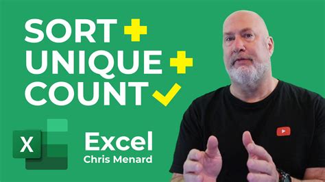 Excel Combine The Sort Unique And Count Functions Chris Menard