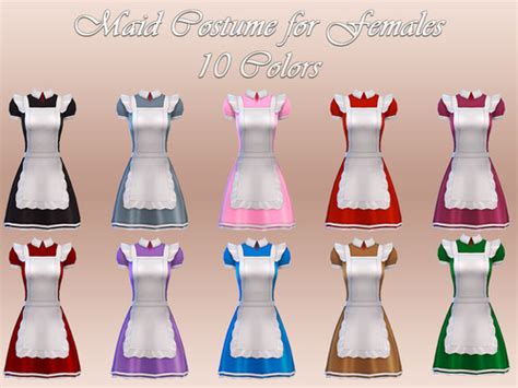 Notegain Maid Costume New Mesh Sims 4 Downloads