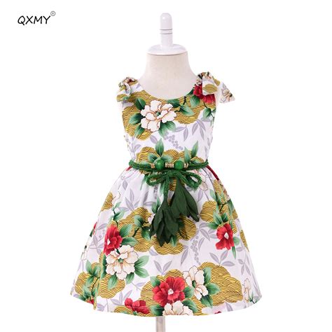 Summer Baby Girls Dress Floral Print Princess Baby Dress With Sashes