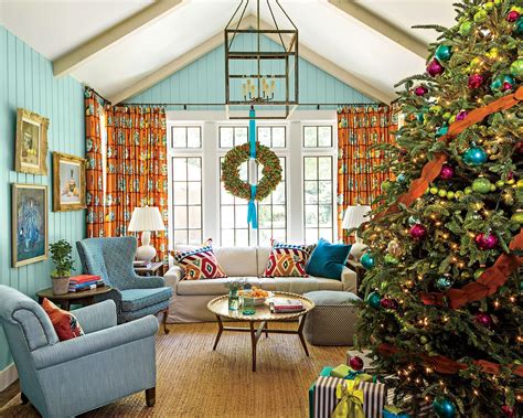 Home For The Holidays With Cheerful Christmas Color Christmas Living