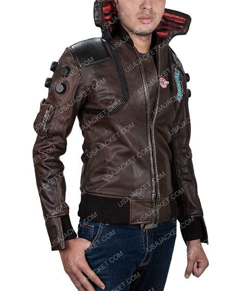 Cyberpunk 2077 Samurai Bomber Leather Jacket Led Unisex