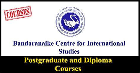 Postgraduate And Diploma Courses Bandaranaike Centre For