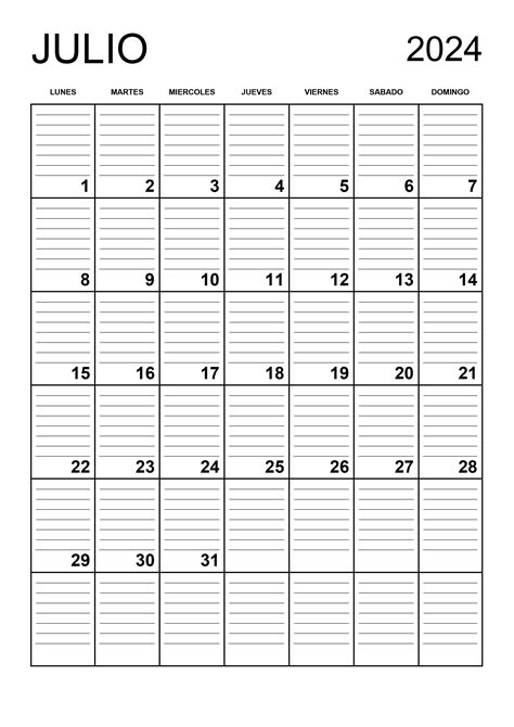 Calendario Julio 2024 Calendarios Su
