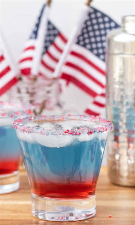 Alcoholic Drinks Best Vodka Red White And Blue Layered