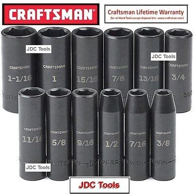 CRAFTSMAN 12 Pc 1 2 Drive SAE Deep Impact Socket Set 6 Pt EBay