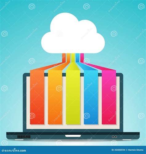 Cloud Colorful Laptop Banners Stock Vector Illustration Of Internet