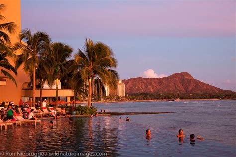 Sunset Waikiki Beach Honolulu Hawaii Ron Niebrugge Photography
