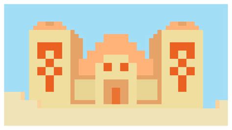 Umayoinajars Desert Temple Pixel Art Made Into A Desktop Background