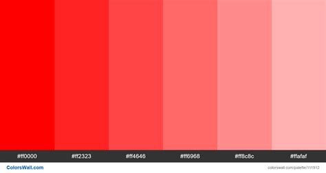 Red Tint 6 Colors Palette Colorswall