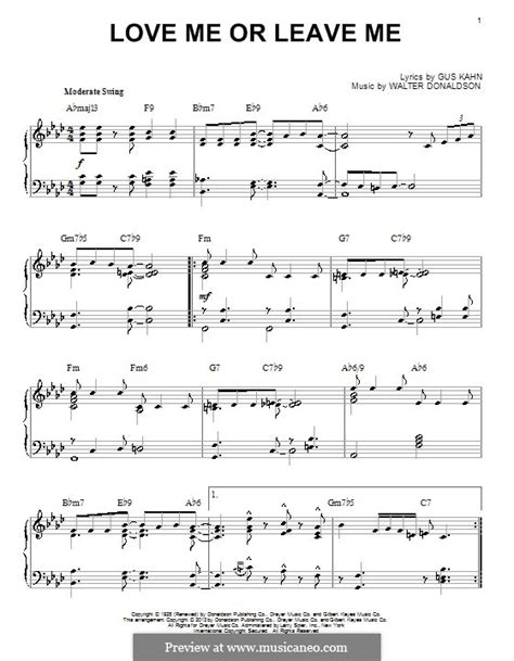 Love Me Or Leave Me By W Donaldson Sheet Music On Musicaneo