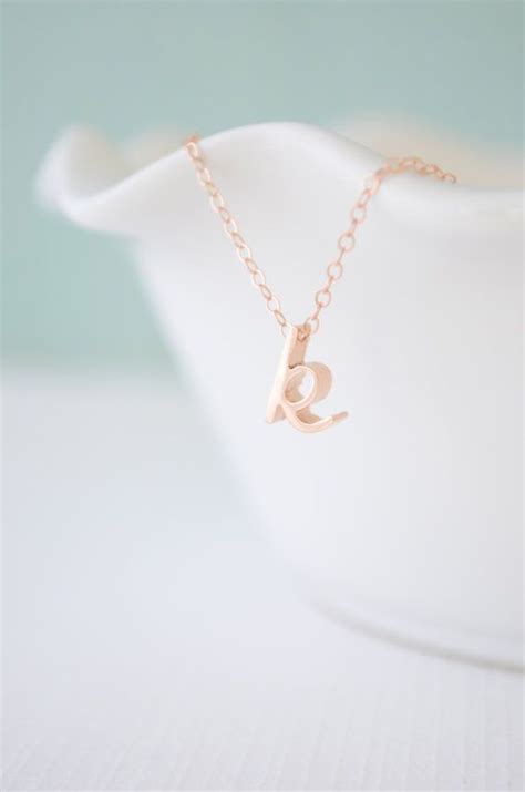 The Classic Initial Pendant In Cursive Rose Gold Lovely Gold