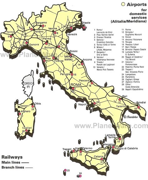 Map Of Italy Showing Airports United States Map