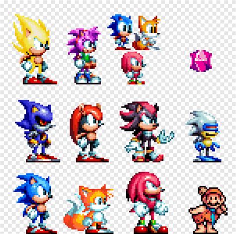 Sonic The Hedgehog 3 árnyék A Sündisznó Az Echidna Sprite Pixel Art