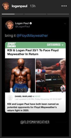Logan paul has fought twice, once in an exhibition with fellow youtuber ksi and again against ksi in a sanctioned bout. LOGAN PAUL IS READY TO FACE FLOYD MAYWEATHER IN 2020 ...