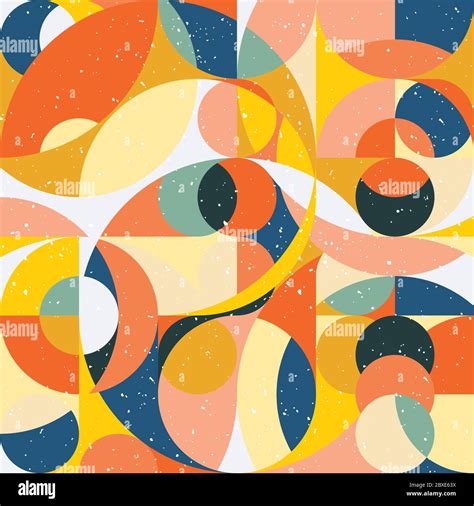 Seamless Pattern In Geometric Pop Style 70s Abstract Colorful