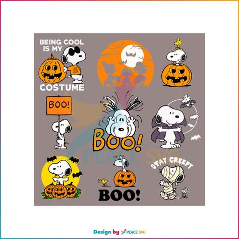 Horror Peanuts Snoopy Halloween Pumpkin Bundle Svg Files Peacesvg