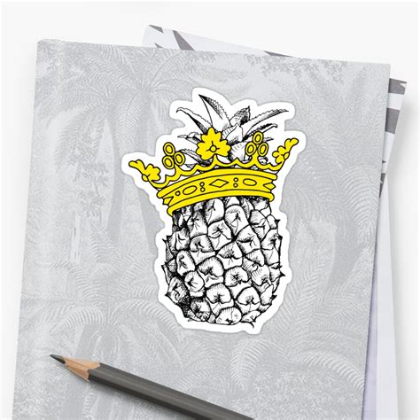 Pineapple Crown Sticker By Heyrk Redbubble