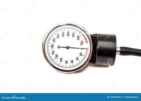 Blood Pressure Monitor Isolated On White Background Close Up Stock