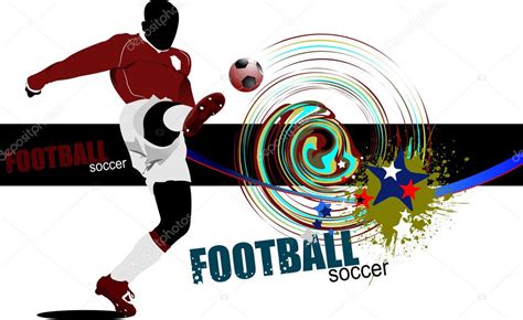 Téléchargement gratuit eps file football league affiche vecteur modèle nom : Joueur de football soccer affiche. illustration de vecteur ...
