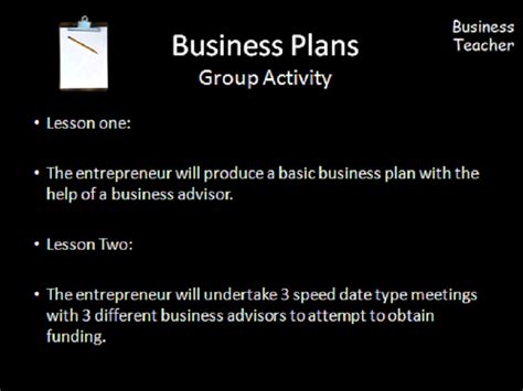 Business Plan Activities High School Students