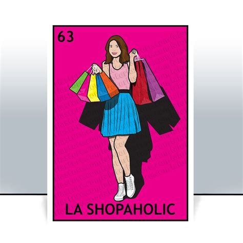 La Shopaholic Loteria Card Shopping Mexican Bingo Art Print Etsy Loteria Cards Loteria