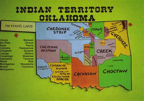 Oklahoma Indian Territory Map Postcard Oklahomas Name Is Flickr