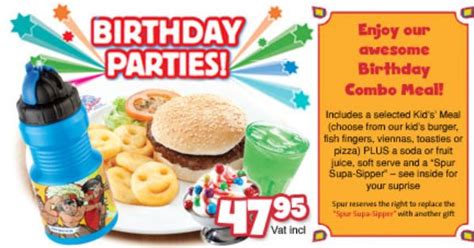 Great Birthday Combo Meals For The Kids Za Spurs