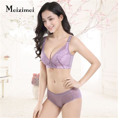 Meizimei Fashion Sexy Bra Set Womens Push Up Lace Underwear Panties Thin Breathable Comfortable
