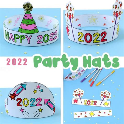 2024 New Year Party Hats The Craft Train News Years Crafts For Kids