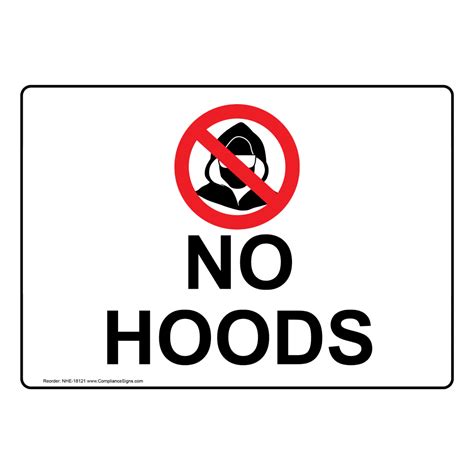 Security Surveillance Retail Sign No Hoods