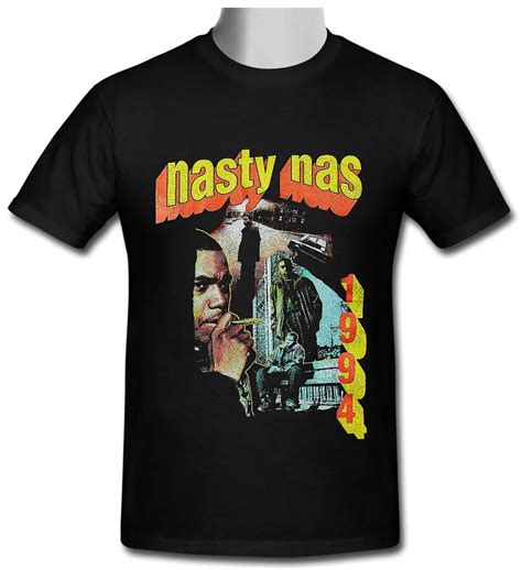 Nasty Nas Vintage Retro Hip Hop Black T Shirt Size S To 3xl 100 Cotton