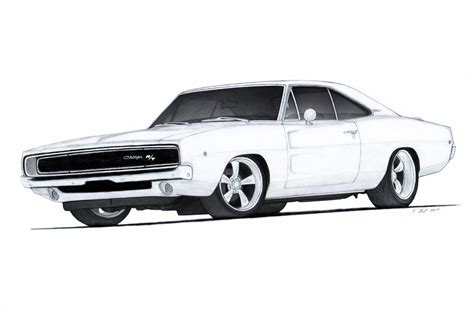 1968 Dodge Charger Rt Drawing By Vertualissimo On Deviantart