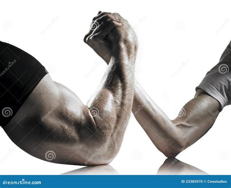 Arm Wrestling Heavily Muscled Man Arm Wrestling A Puny Weak Man Arms