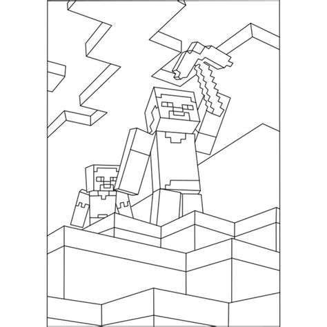 Minecraft Steve Coloring Pages With Diamond Armor