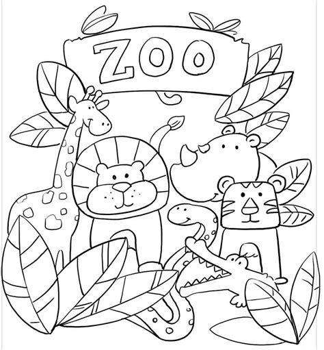 Zoo Animal Coloring Pages For Toddlers