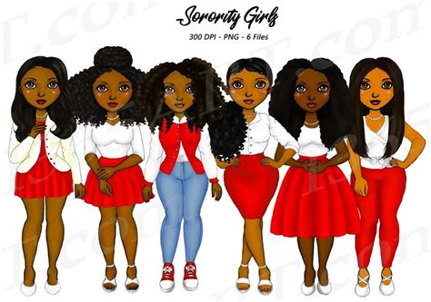 Sorority Clipart Natural Hair Black Girl Black Women Etsy