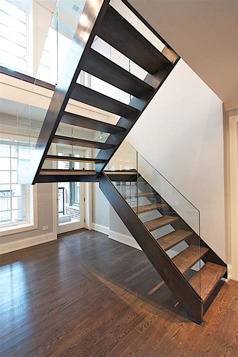 Steel And Glass Staircase Contemporary Staircase Chicago By Iron And Wire Llc Houzz