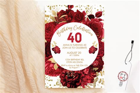 Red Rose Invitation Template