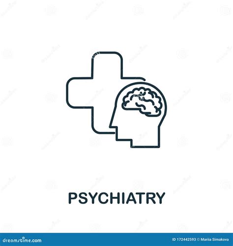 Psychiatry Symbol On People Silhouette Vector Illustration