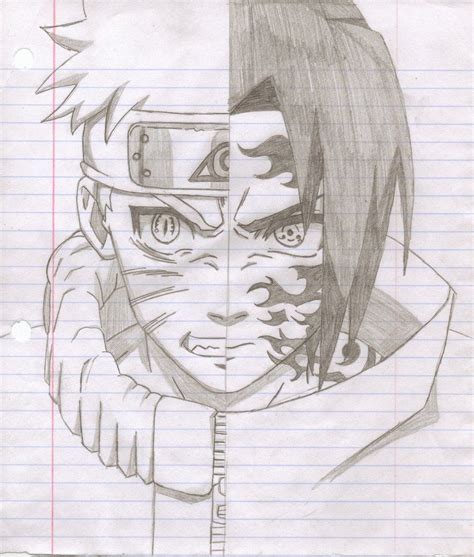 Sasuke Drawing Naruto Face How To Draw Naruto And Sasuke At Once Step