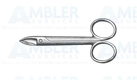 Crown And Collar Wire Cutting Scissors 4 Straight Serrated Bottom