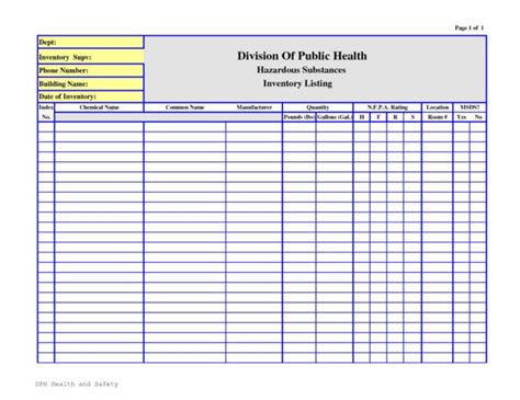 Sds Inventory Template