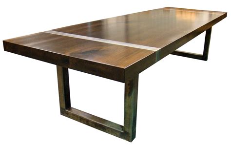 This contemporary woodland console table base only allows you to use your own table top such as granite, custom wood, stone, or glass. DeVos Custom Woodworking - Custom Wood Tables with Metal Bases