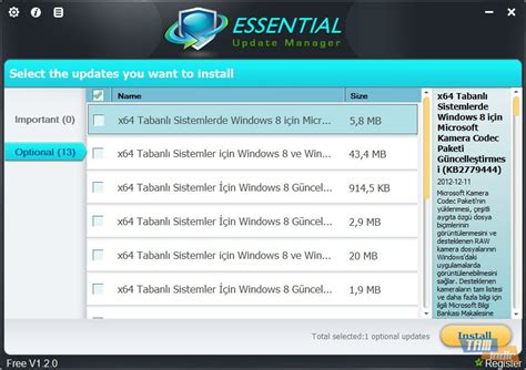 Essential Update Manager İndir Hızlı Windows Güncelleme Programı