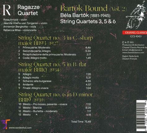Ragazze Quartet Bartok Bound Vol CD Jpc