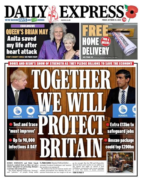 Daily Express Front Page 23rd of October 2020 - Tomorrow's Papers Today!